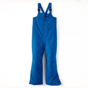 Lands End Kids Squall Waterproof Insulated Iron Knee Snow Bibs in Nautical Blue